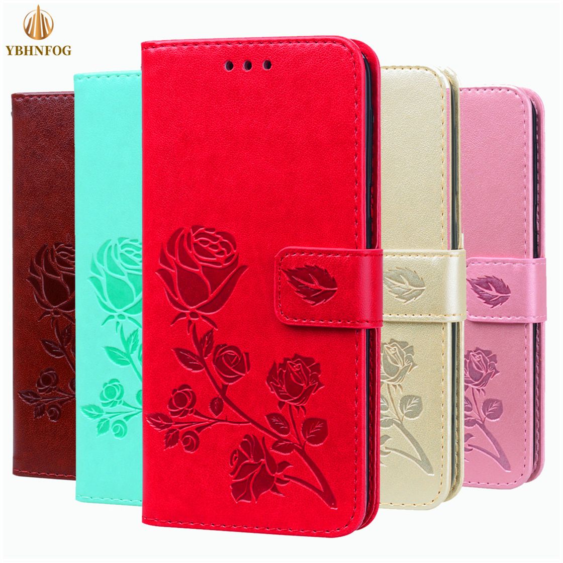 Fashion Capa para celular 📱 de couro luxo com flores em relevo 3D