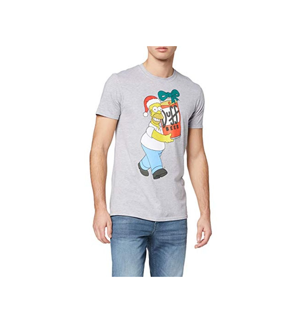 Moda The Simpsons Christmas Beer Camiseta, Gris