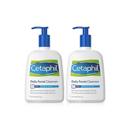 Cetaphil diario limpiador facial, para piel normal a grasa, 16,0 – oz botellas