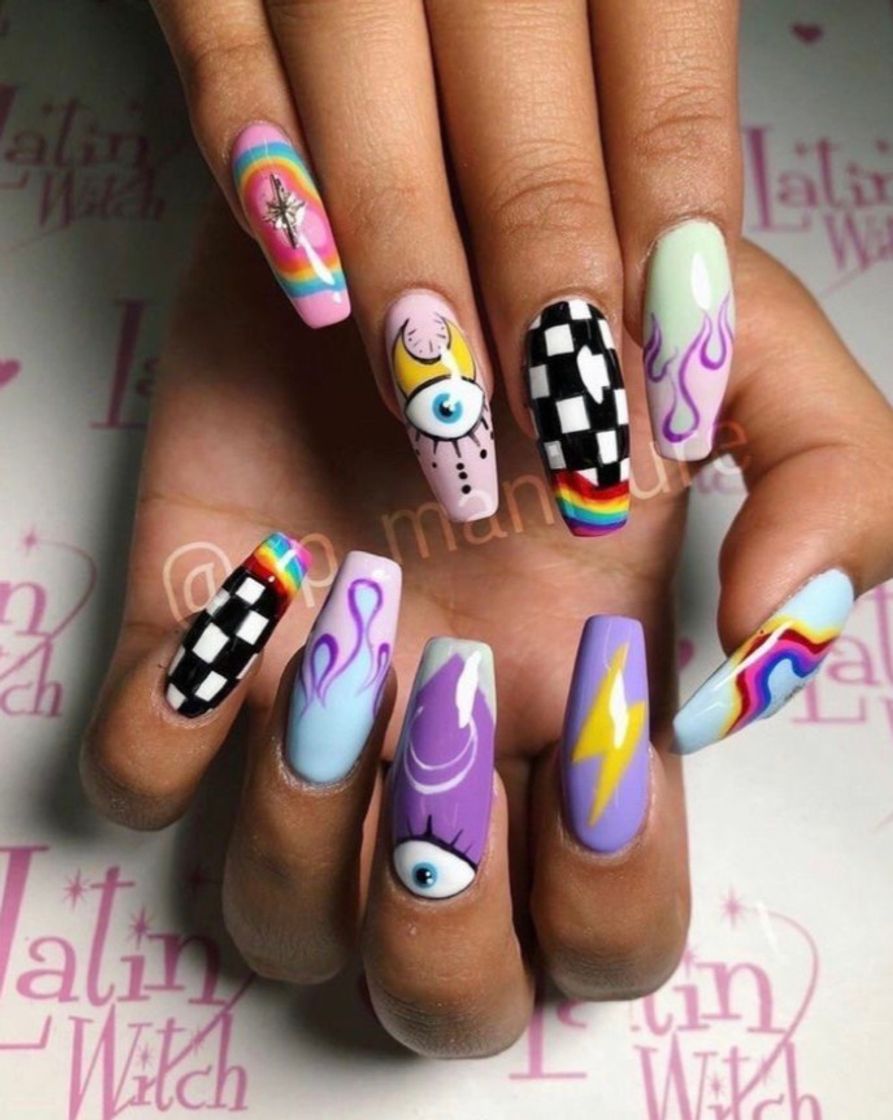 Fashion inspiração de design de unhas ⚡️🎨💅🏁