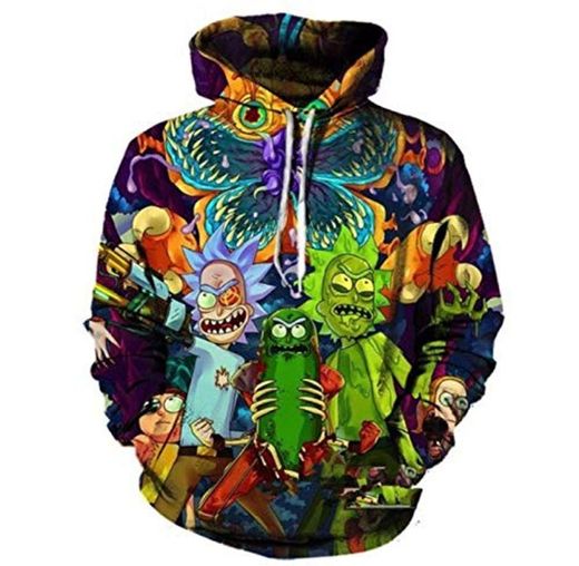 JINGHE Rick and Morty Sudadera con Capucha para Mujer y Hombre