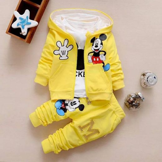 3 pçs/set Boy Girl Roupa Bebê Dos Desenhos Animados Mickey