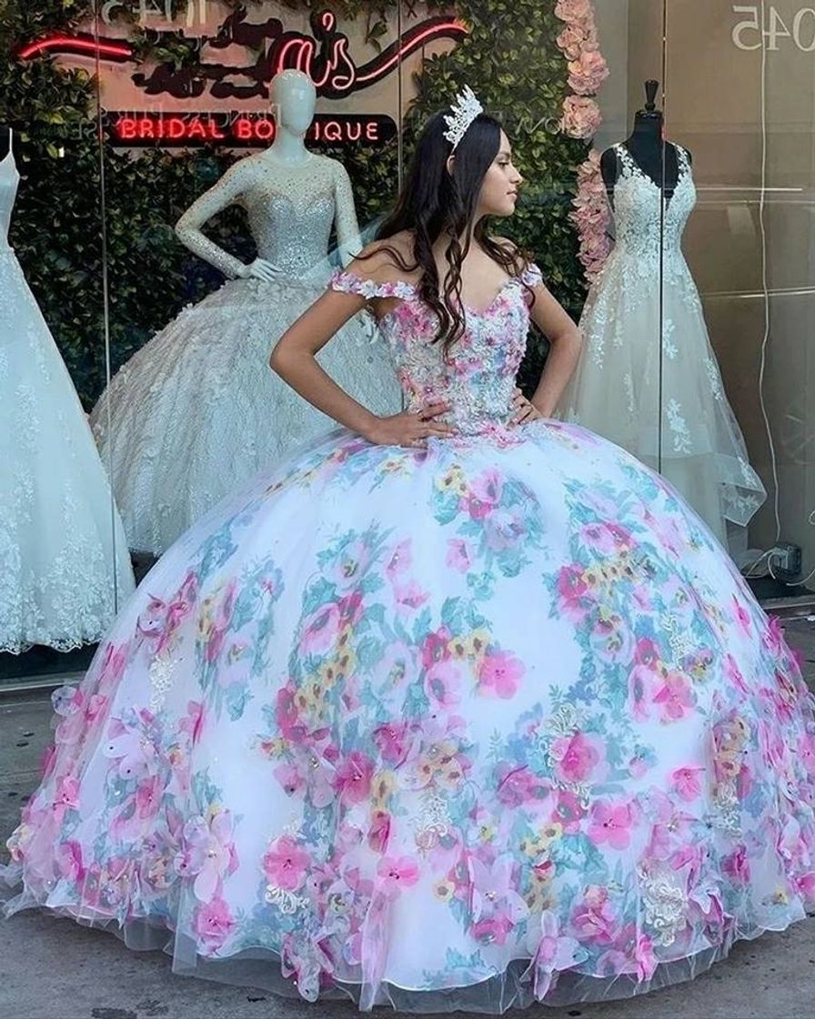 Social Quinceanera vestido de baile 3d floral flowrs doce