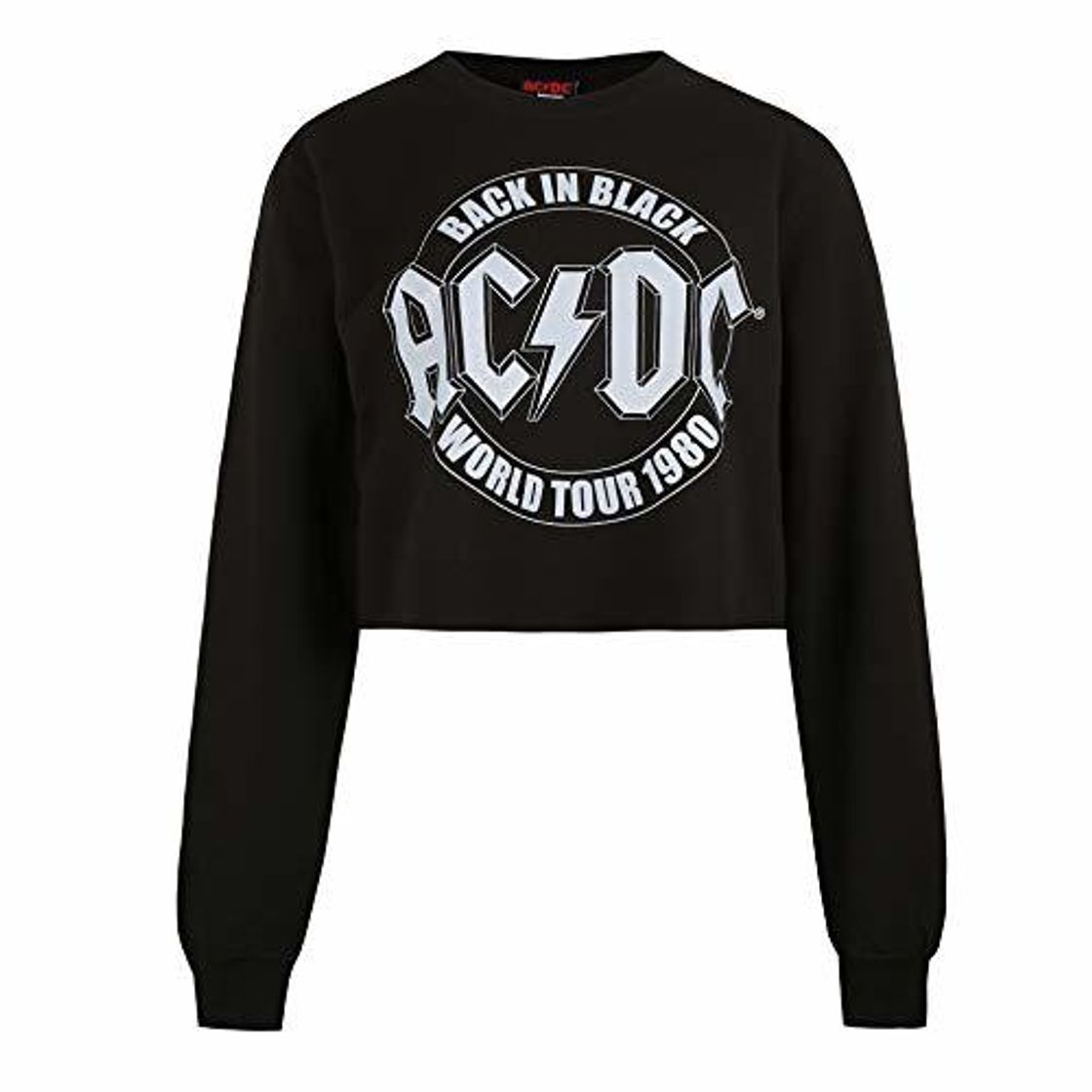 Productos AC/DC Tour Emblem Cropped Sweatshirt Sudadera, Negro