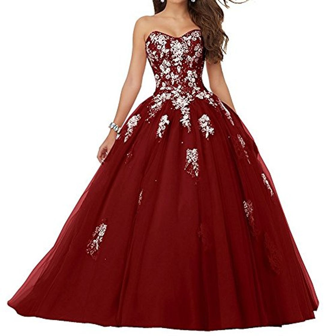 Social JAEDEN Vestido de Fiesta Largo Vestido de quinceañera Vestido de Noche Tul Sin Tirantes