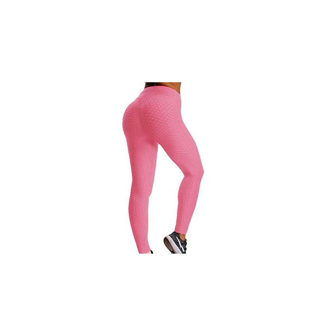 Moda FITTOO Mallas Pantalones Deportivos Leggings Mujer Yoga Alta Cintura Gran Elásticos Fitness  Rosa M