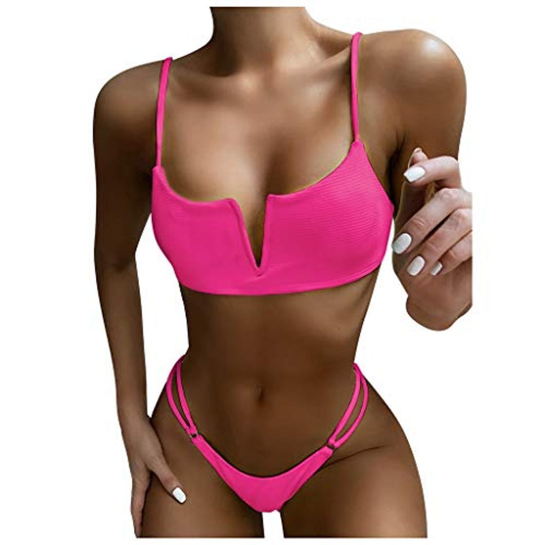 Social HoSayLike Traje De BañO Mujer Sexy Color SóLido Traje De Bikini Bra