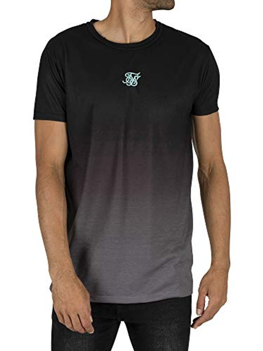 Moda Sik Silk Hombre Remera con Cuello Redondo Camiseta