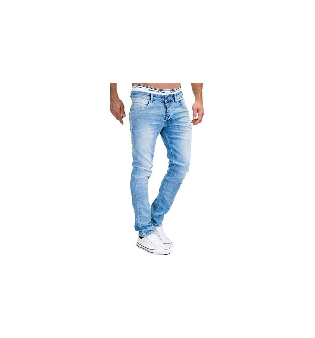 Producto MERISH 9148-2100 - Pantalones Vaqueros Ajustados para Hombre 9148 Azul Claro