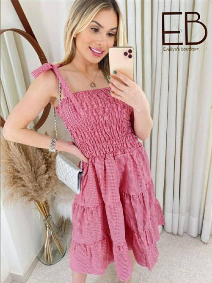 Fashion Vestido xadrez tricoline. Lindo🥰