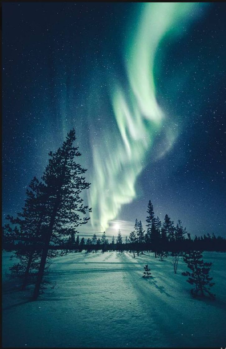 Fashion Aurora boreal,Finlandia.