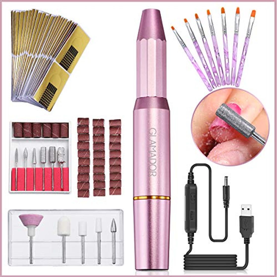 Productos Lima de Uñas Eléctrica, Torno para Uñas Profesional, GLAMADOR Kit de Manicura