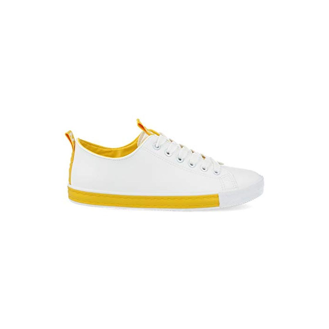 Fashion Zapatilla de Verano Mujer Planas Tenis Clasicas con Cordones Primavera Verano 2019 Talla 39 Amarillo