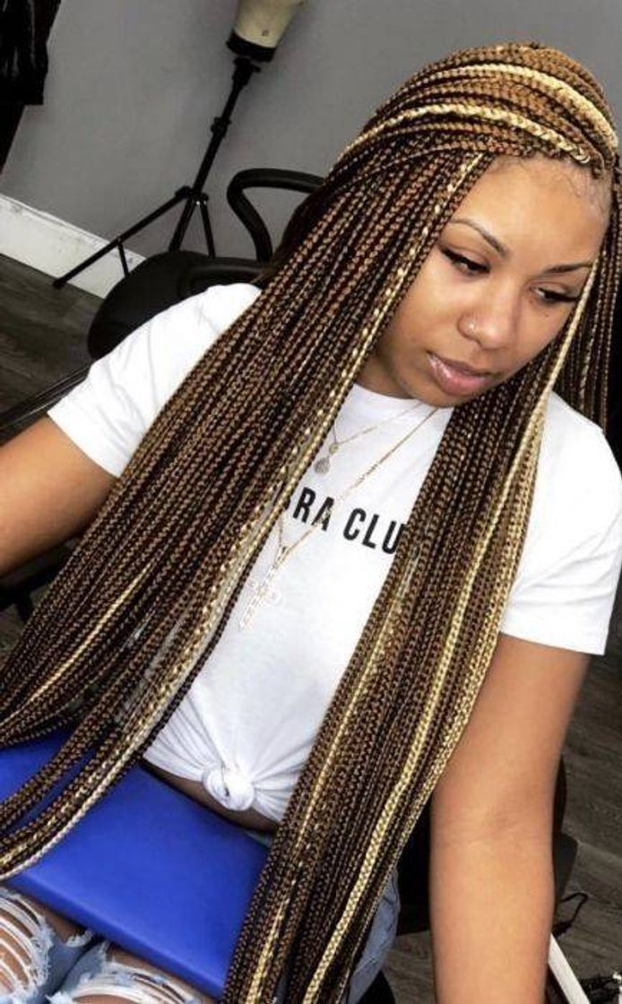 Fashion Tranças box braids com cores mescladas 