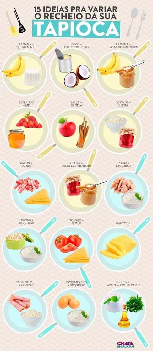 Social Opções de recheios para a sua tapioca 