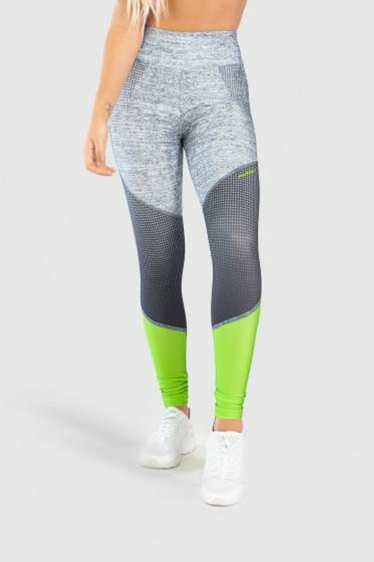 Moda Calça Legging Fitness Estampa Digital Neon Light 