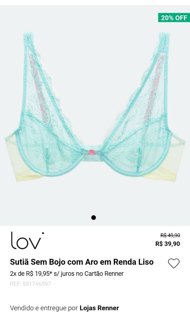 Moda PROMOÇÃO DE LINGERIE NO APP DA RENNER 