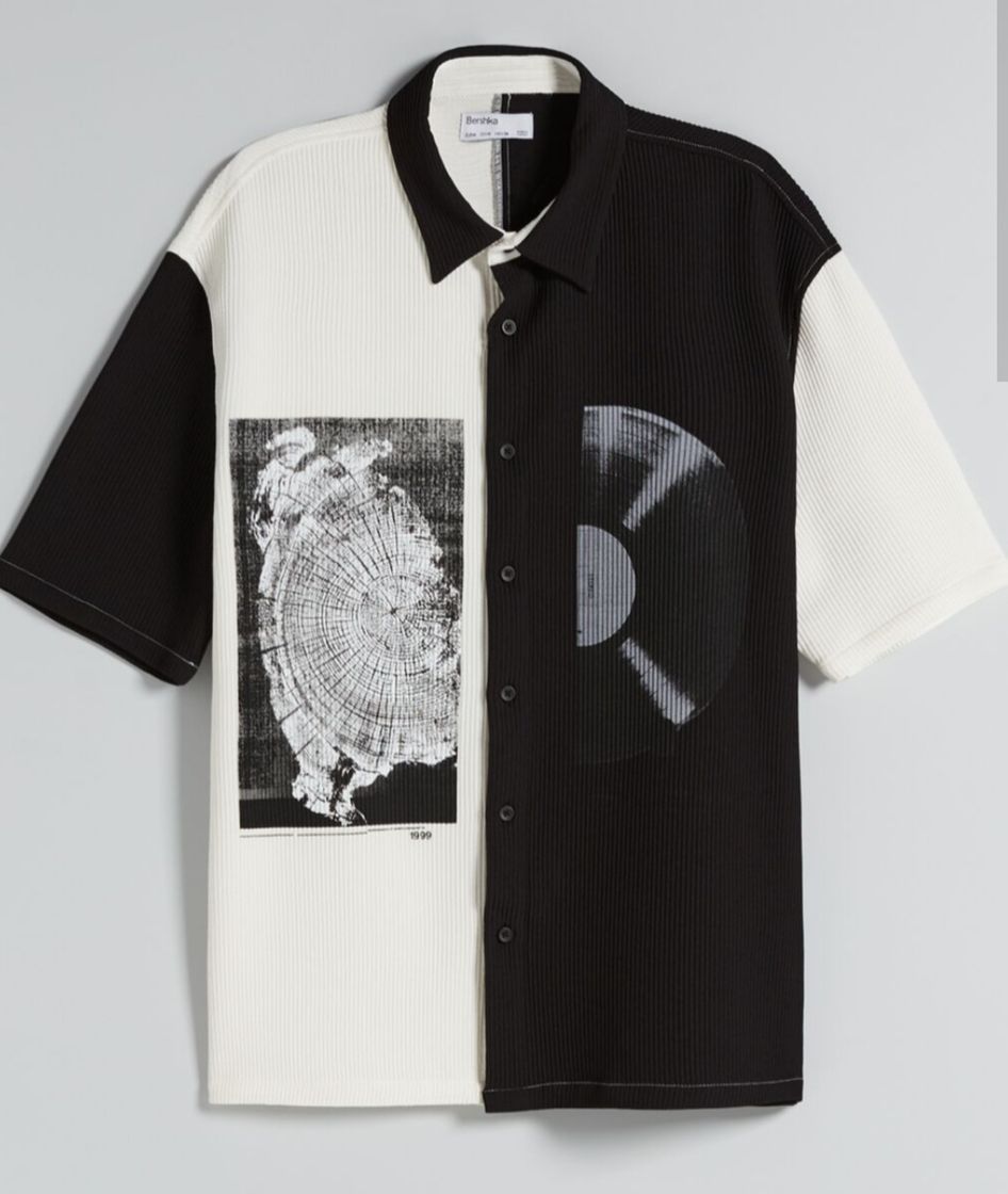 Moda Camisa estampado Disco de Vinilo Bershka