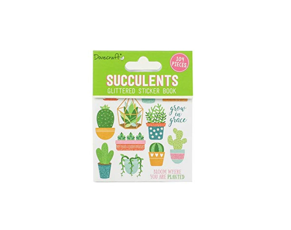 Elemento de la categoría hogar Dovecraft Book-Succulents-98 Pegatinas con Purpurina para Manualidades