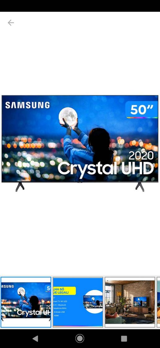 Product Smart TV Crystal UHD 4K LED 50” Samsung - 50TU