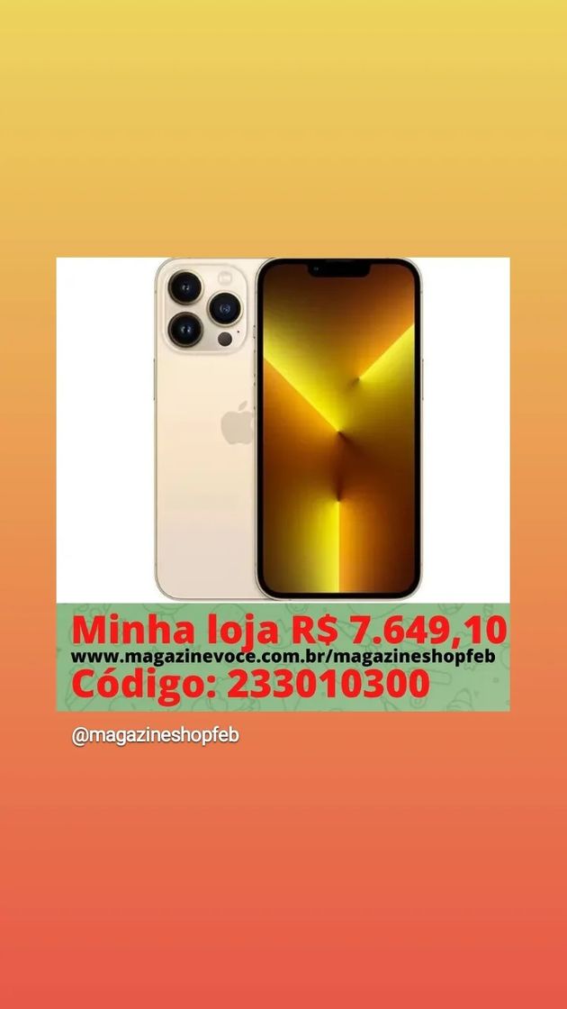 Moda Apple iPhone 13 Pro 128GB Dourado Tela 6,1” - 12MP iOS