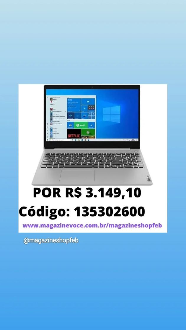 Moda Notebook Lenovo IdeaPad3i Intel Core i5