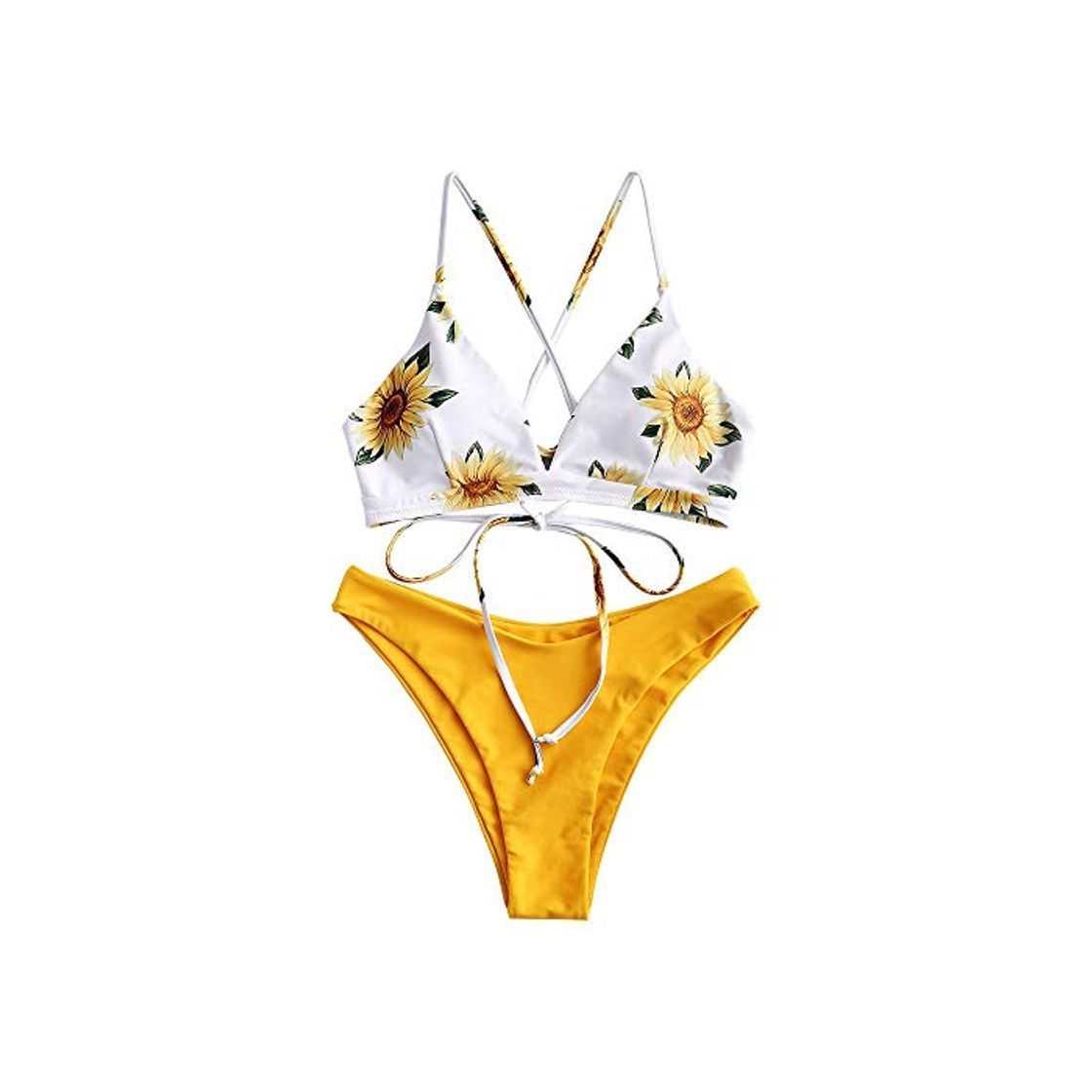 Social ZAFUL Conjunto de Bikini con Relleno Push Up Triangular Busto Ajustable con