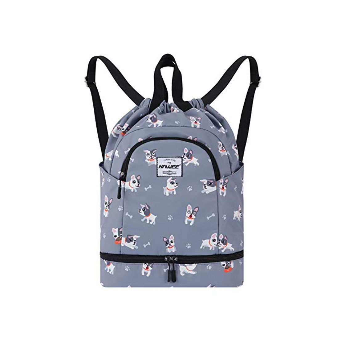 Moda HAWEE Impermeable Casual Mochila con Cordón Grande Deporte Bolso de Gimnasia Mochila de Cuerda Unisex para Mujer Hombre Vida Cotidiana Aire Libre Yoga Escuela Nadar Playa