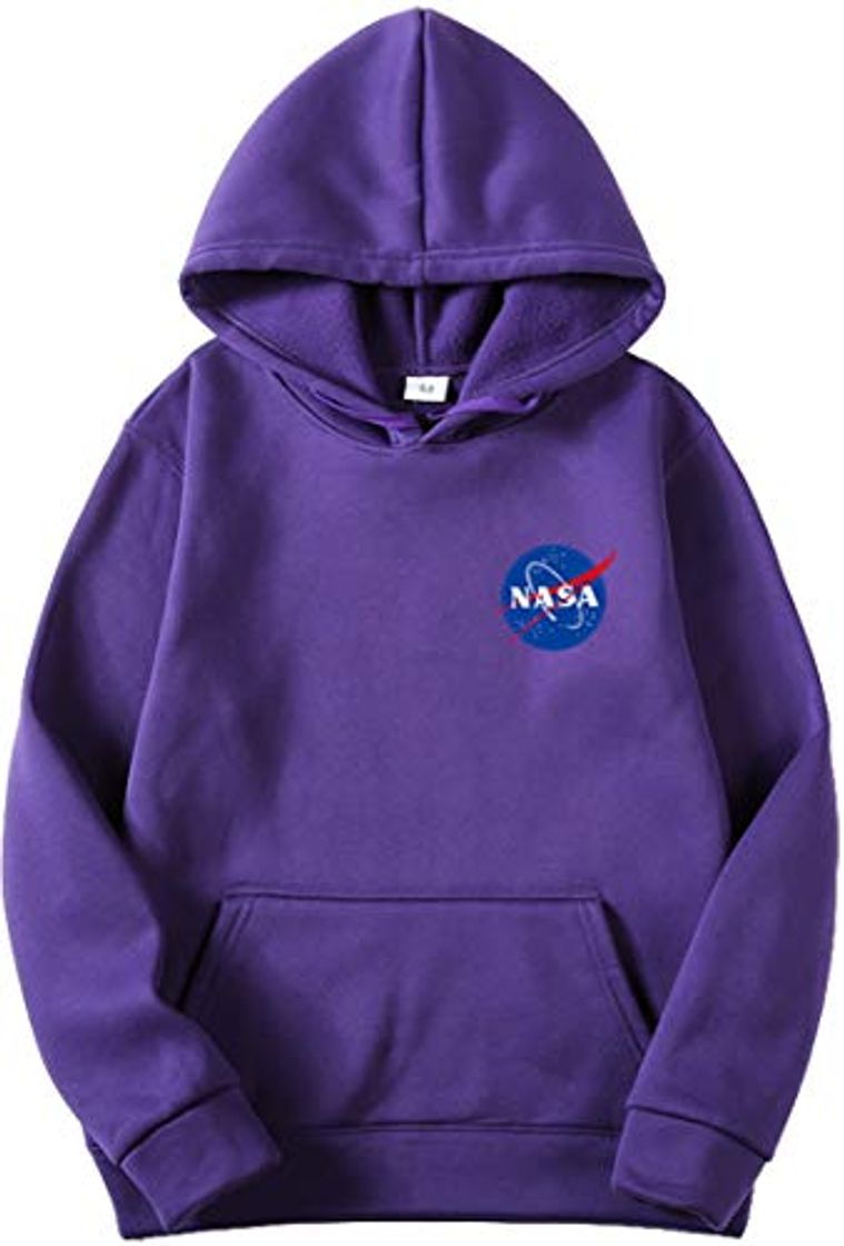 Fashion OLIPHEE Sudaderas con Capucha Multicolor con Patrón Grande de NASA Detrás para