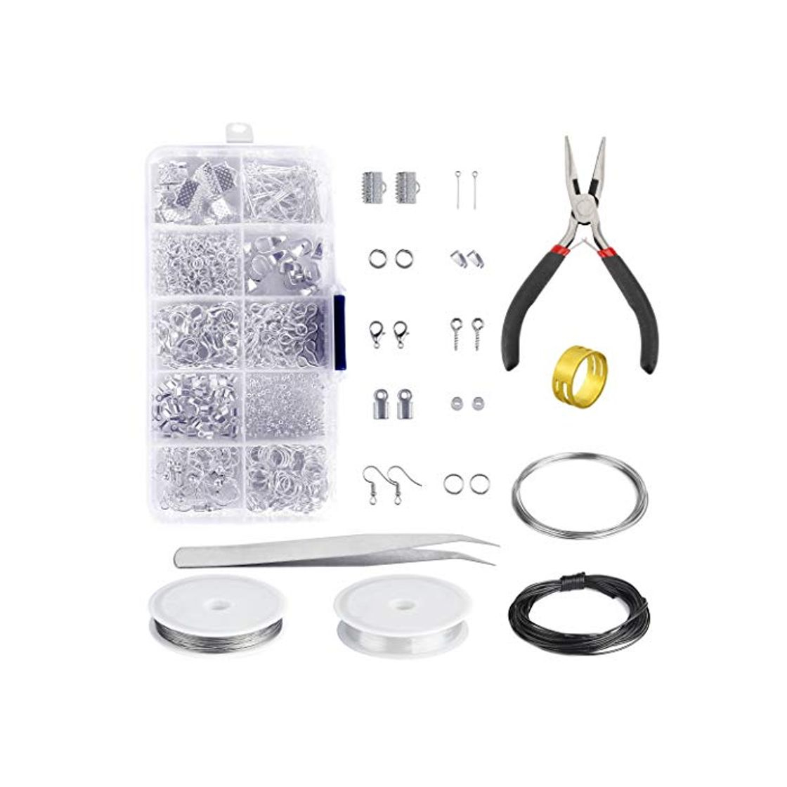 Product Kit de Hacer Bisutería Kit de Accesorios de Joyería con Herramientas de Reparación de Joyas para Principiantes Hacer Braceletc Necklace Jewelry Craft 912 piezas