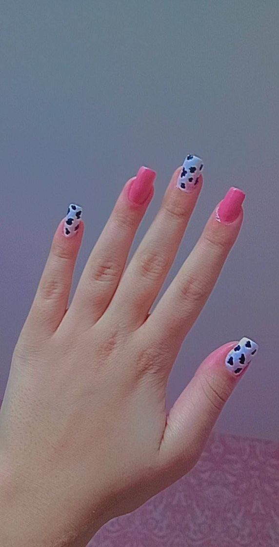 Fashion Pink cow nails 