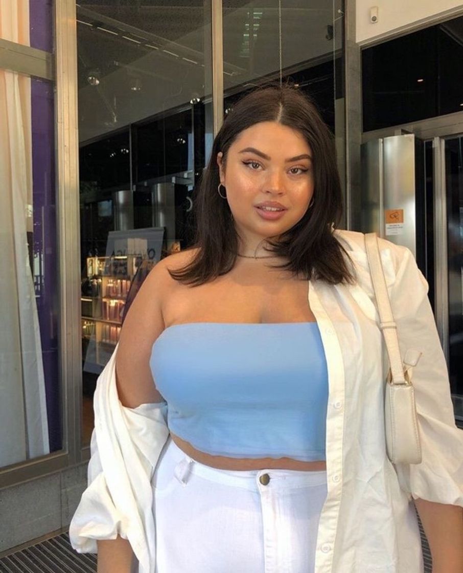 Social #TopFaixa #Moda #Fashion #Style #PlusSize #Midsize #Azul