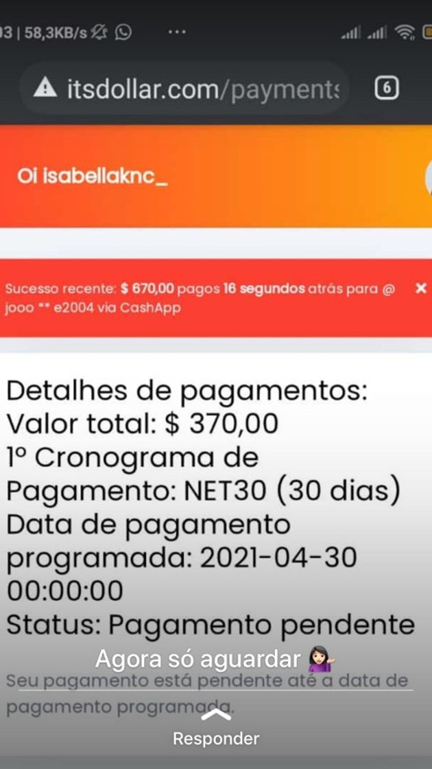 Moda Olá 🤩 ganhe dinheiro com o its dólar com apenas 1 click. 