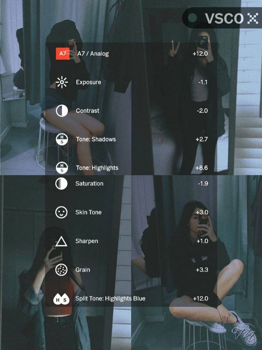 Fashion Filtro vsco : Dark mode