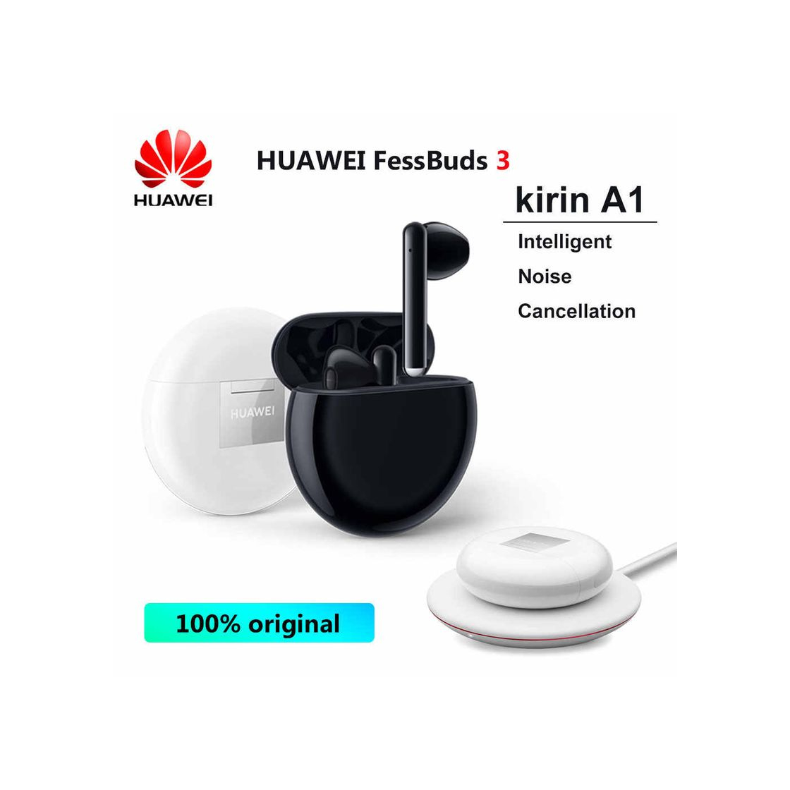 Product HUAWEI FreeBuds Pro - Auriculares inalámbricos Bluetooth con cancelación Inteligente de Ruido