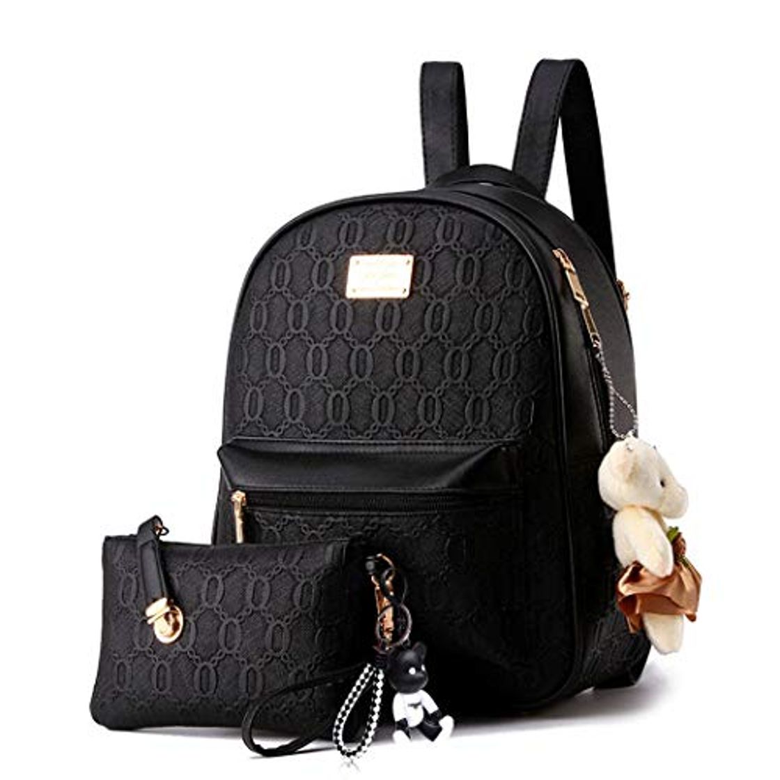 Fashion DEERWORD Para mujer Bolsos mochila Bolsos bandolera Carteras de mano Mochila escolar Bolsa para portátil Cuero Fekete