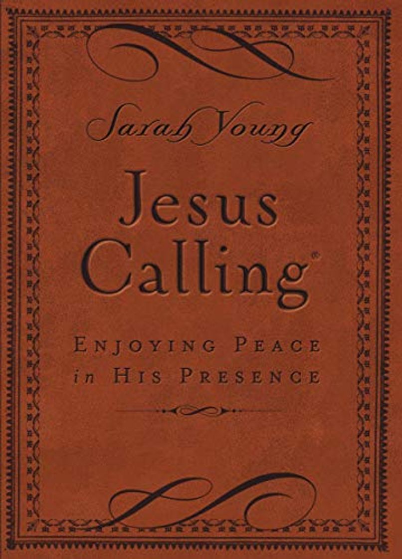 Libro Jesus Calling: Enjoying Peace in His Presence, small brown leathersoft, with Scripture references