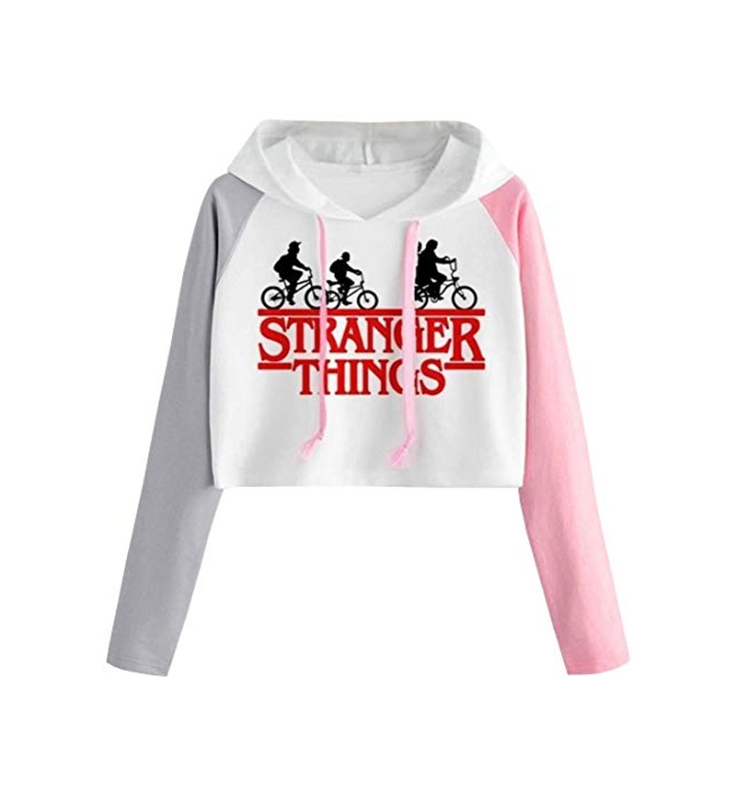 Producto FLYCHEN Niña Stranger Things Sudaderas con Capucha Letra Roja Conturas Hoodies Capucha