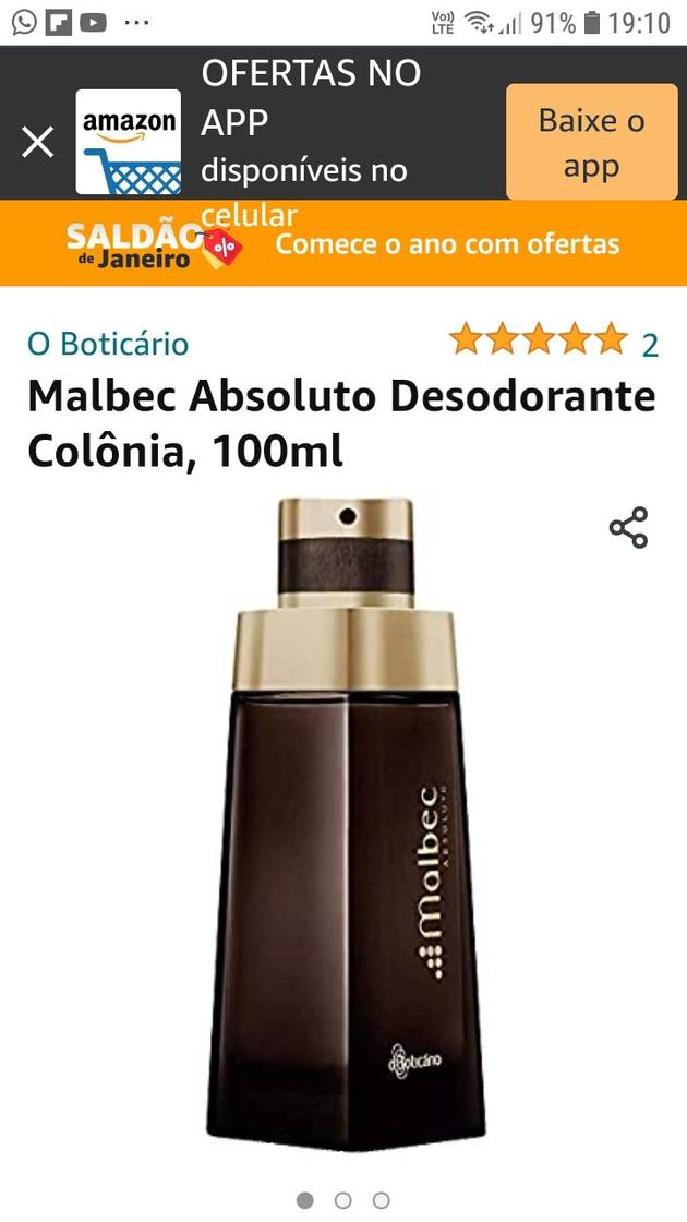 Moda Perfume masculino do boticário malbec. 