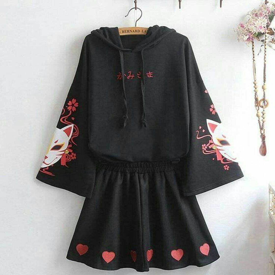 Social Conjunto preto Kitsune