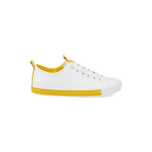 Zapatilla de Verano Mujer Planas Tenis Clasicas con Cordones Primavera Verano 2019 Talla 39 Amarillo