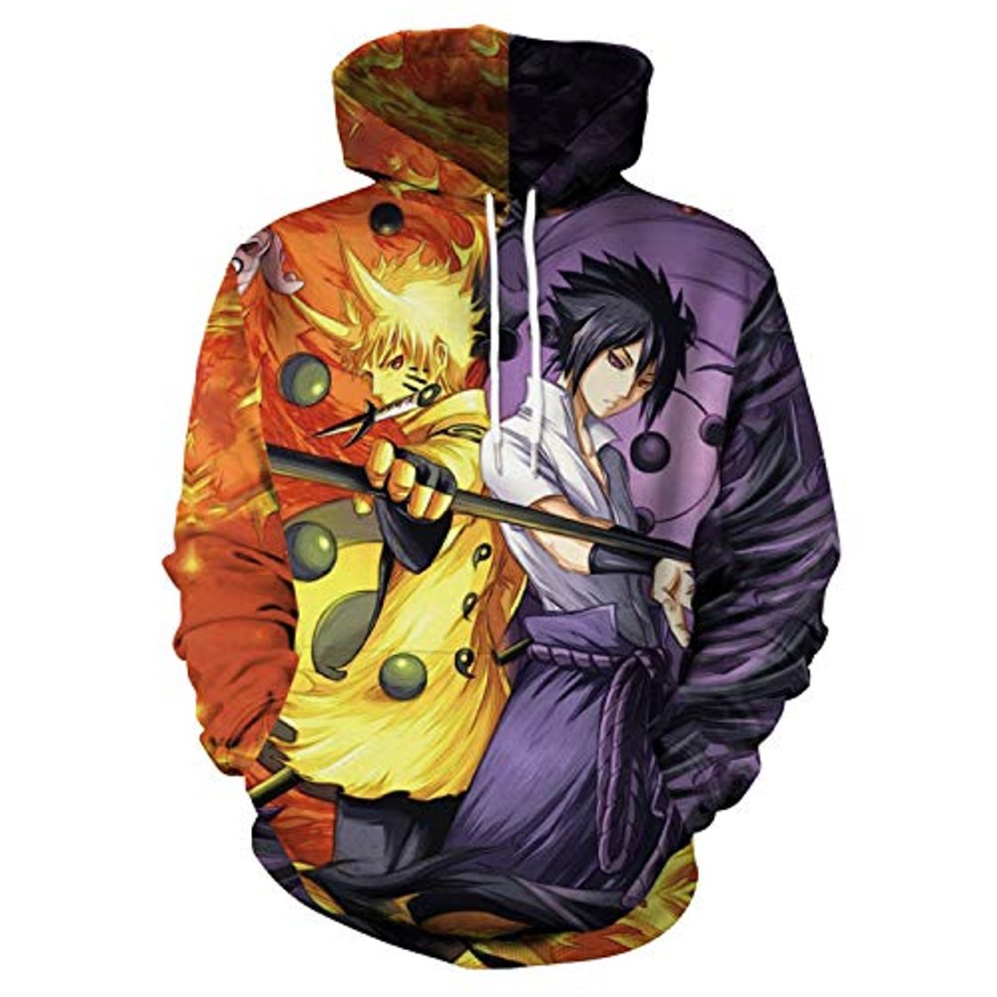 Moda Memoryee Moda 3D Naruto Anime Patrón Impreso Sudadera con Capucha Unisex Tallas Grandes Desgastar Ropa Deportiva Sudadera Ligera con Bolsillos Mangas largas Cordón Style3 XL