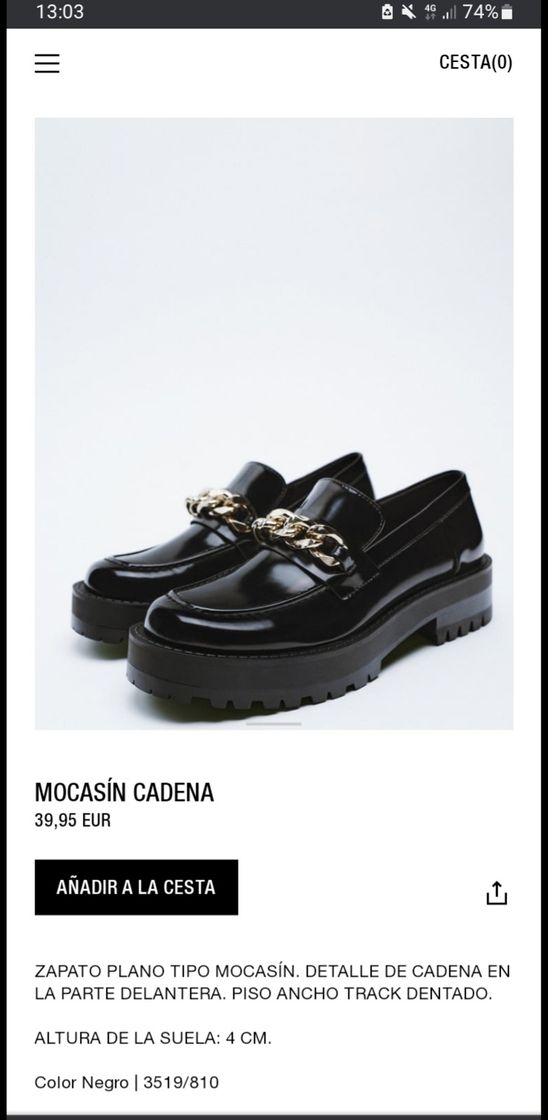 Moda Mocasines cadena Zara