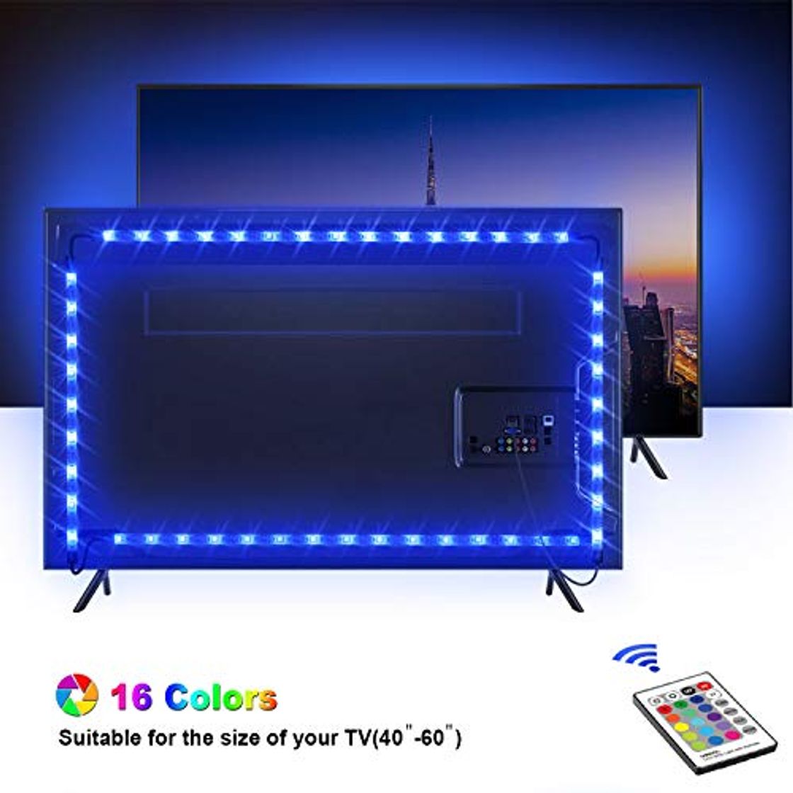 Social Tira LED TV 2.2M, OMERIL 5050 Tiras LED USB Impermeable con Control