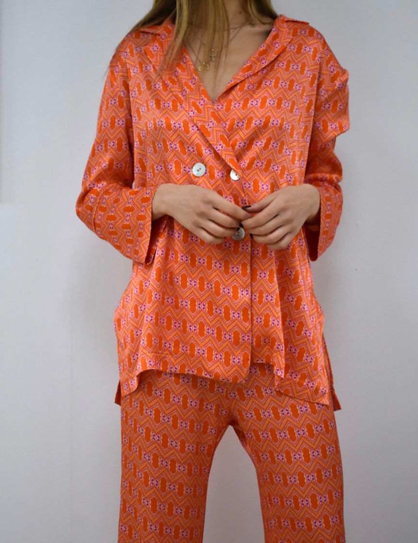 Belleza Traje chaqueta naranja