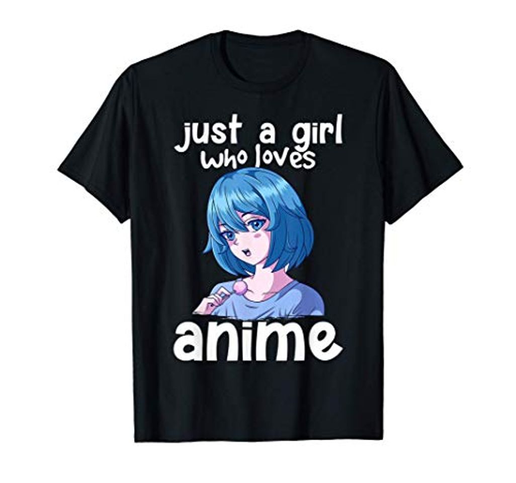 Moda Just A Girl Who Loves Anime Gifts for Girls Anime Merch Camiseta