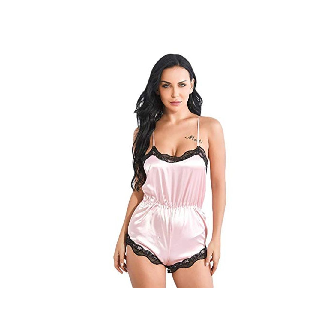 Social Corsés para mujer Ropa de dormir para mujer Lencería sexy ropa interior de mujer pijama porno Erótica sección delgada con cuello en V mancha de encaje ropa de dormir traje de tentación de seda sex sh