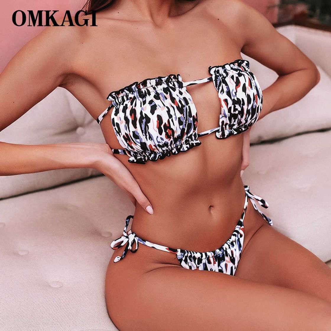 Moda heekpek Bikini Mujer 2019 Push up con Relleno Bikini Bandeau para Mujer