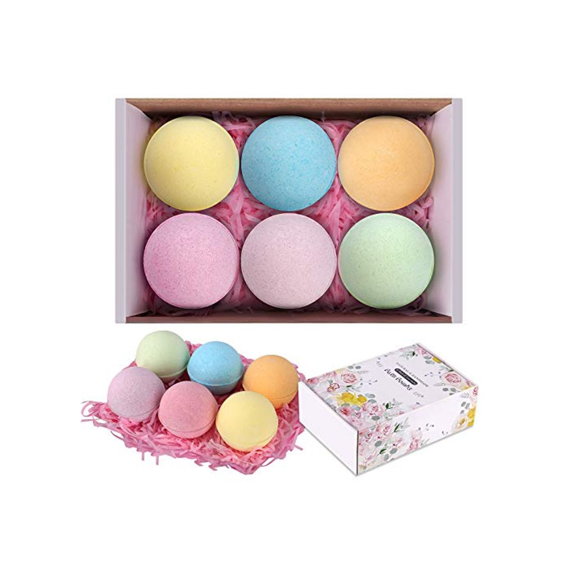 Beauty Coquimbo Bombas de Baño, 6 piezas Sales de Baño con Aceites Esenciales,