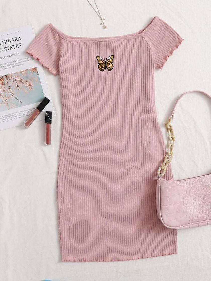 Moda Vestido cor pastel bordado